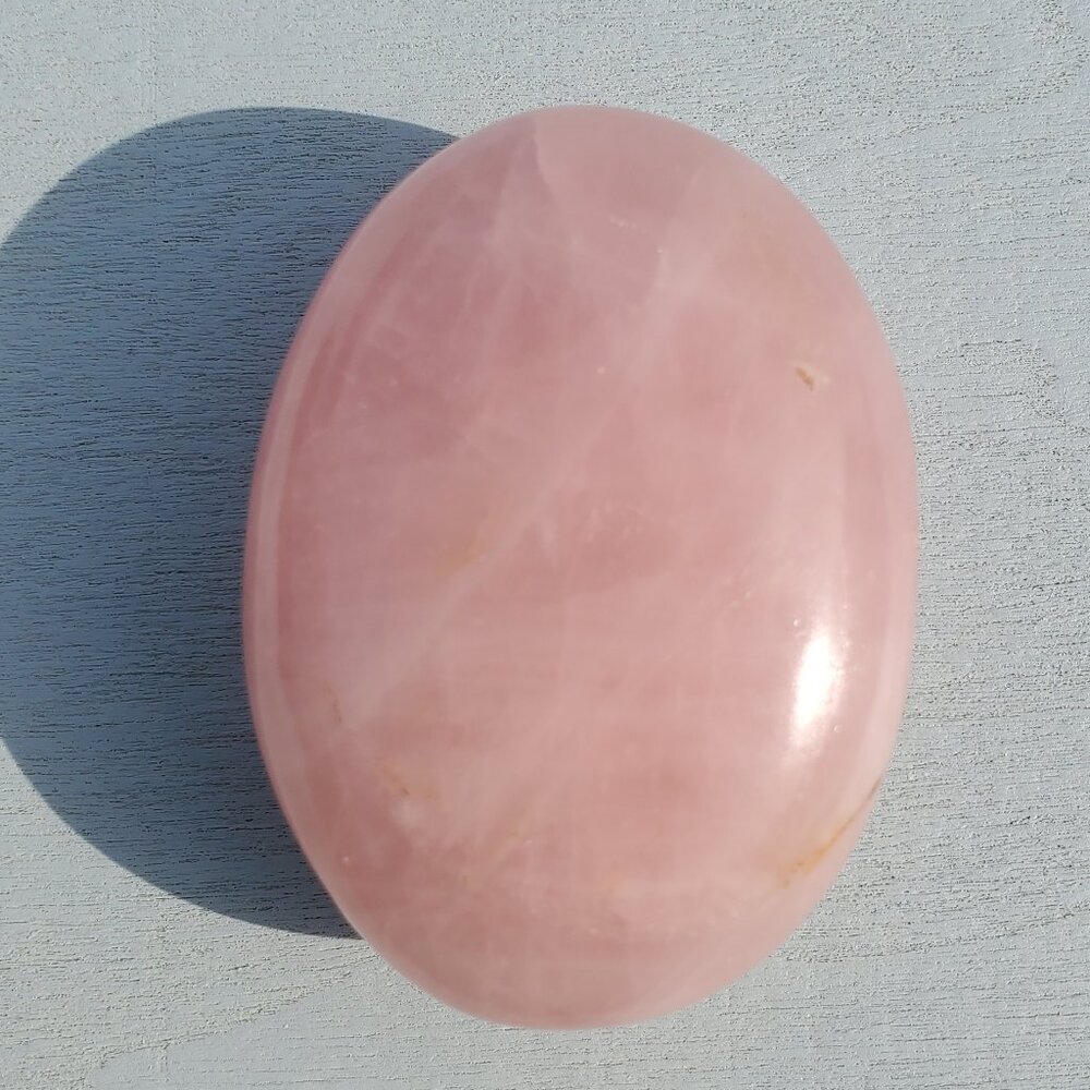 Rose Quartz Palm Pillow Stone Pink (Z1)
